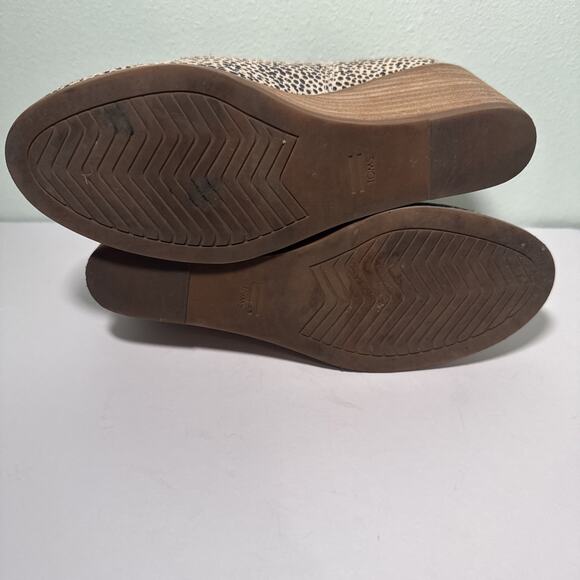 Tom’s Kallie cutout Wedge Boots, Mini Cheetah Suede brown/tan, Womens Size 6 - Picture 6 of 6